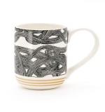 Creative ceramic mug painted geometric pattern for student office coffee making cup of tea