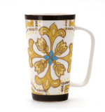High quality 16oz creative tea coffee water mug cup ceramic with floral pattern