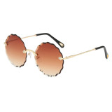 11836 Superhot Eyewear 2018 Fashion Women Sun glasses Flower Rimless Trimming Sunglasses
