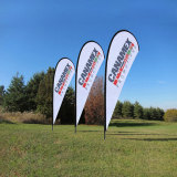 Custom Design Promotional Usage Advertising Exhibition Event Outdoor Feather Flying Pole Beach Banner Stand Teardrop Flag