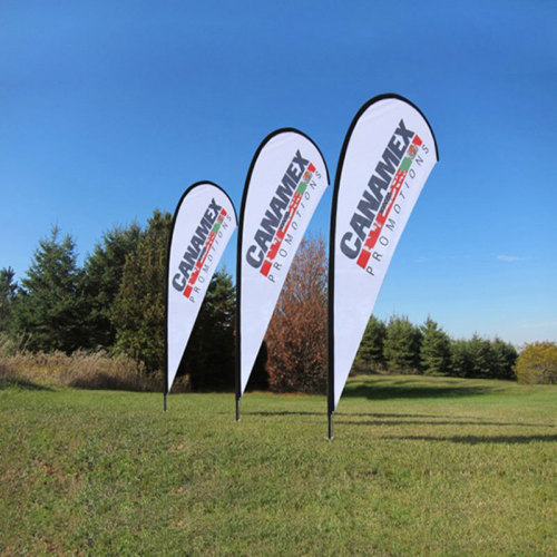 Custom Design Promotional Usage Advertising Exhibition Event Outdoor Feather Flying Pole Beach Banner Stand Teardrop Flag