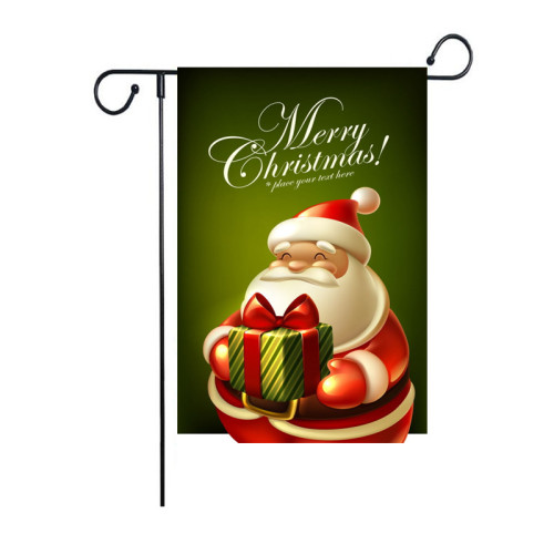 Merry Christmas holiday welcome yard flag custom logo flax fabric garden decoration flag