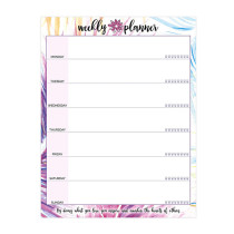 8.5  x 11   Weekly Planning Pad Peacock Double Sided Tear Off To Do Pad