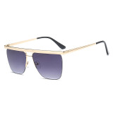 61016 Men Women Brand Designer Sun glasses Flat Top Rimless Gradient Shades Fashion half frame Sunglasses