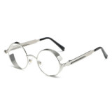 92714 Superhot Eyewear Retro Vintage Round Metal Steampunk Sunglasses