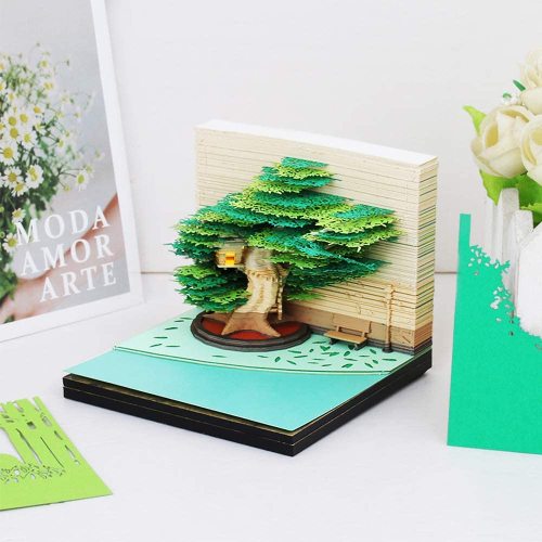 Memo Pads 3D Art Memo Pad 3D Sticky Notes 150 Sheets Cute Gifts DIY Note Paper with Lights for Teenagers