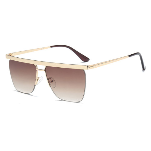 61016 Men Women Brand Designer Sun glasses Flat Top Rimless Gradient Shades Fashion half frame Sunglasses
