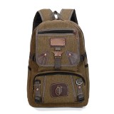 Cross-border foreign trade men's  student military green outdoor canvas backpack