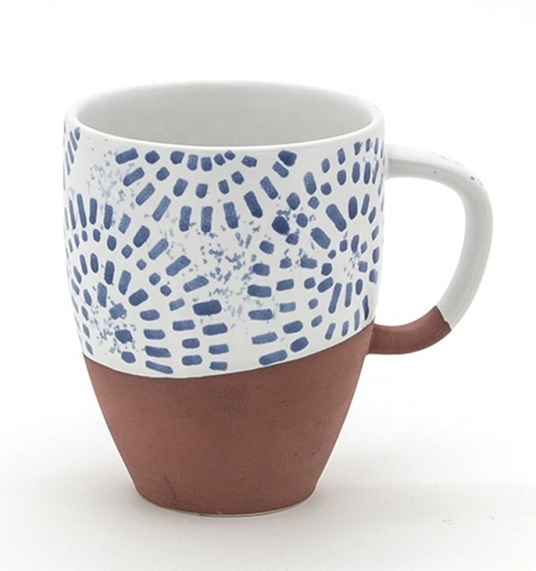 New arrived 10oz blue white water mugs set ceramic tea durable mug coffee