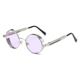 92714 Superhot Eyewear Retro Vintage Round Metal Steampunk Sunglasses