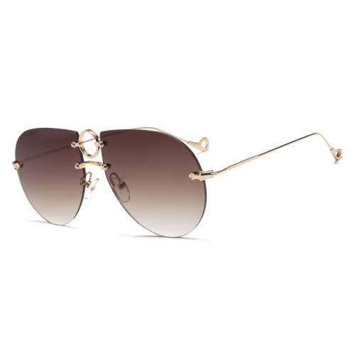 61716 Superhot Eyewear Men Women Sun glasses Brand Designer Grey Gradient Punk Shades Rimless Pilot Sunglasses