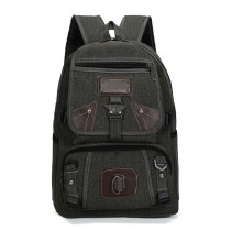 Cross-border foreign trade men's  student military green outdoor canvas backpack