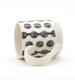 Creative ceramic mug painted geometric pattern for student office coffee making cup of tea