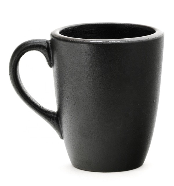 Custom logo plain black glazed color reusable ceramic coffee mug