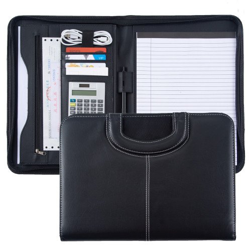 Padfolio Clipboard Embossed Custom Logo Waterproof Folder Bag With Handle