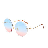 10035 Superhot Eyewear Fashion Round Rimless Sun glasses Women Oversized Sunglasses