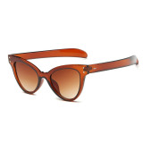 60019 Superhot Eyewear Classic Rivet Cateye Fashion Women Cat Eye Sunglasses