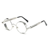 92714 Superhot Eyewear Retro Vintage Round Metal Steampunk Sunglasses