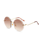 10035 Superhot Eyewear Fashion Round Rimless Sun glasses Women Oversized Sunglasses
