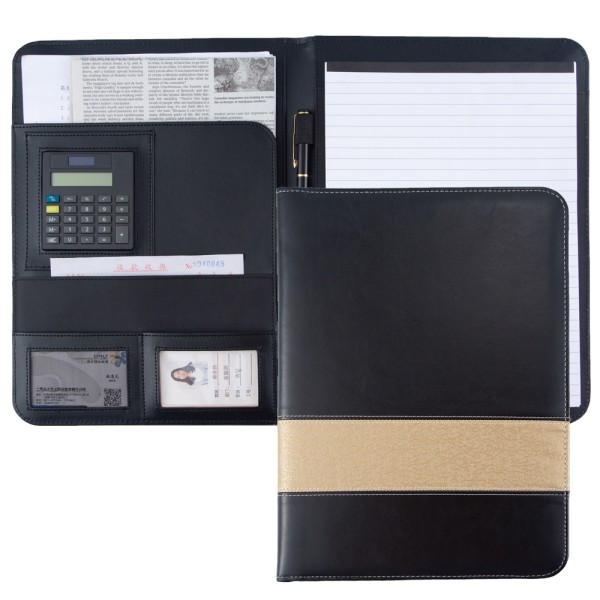 Modern Custom A4 Sized Leather pad Hardcover Portfolio Box with Notepad