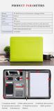 A4 Custom Canvas Olive Green Zip Document Folder Padfolio Portfolio For Promotion