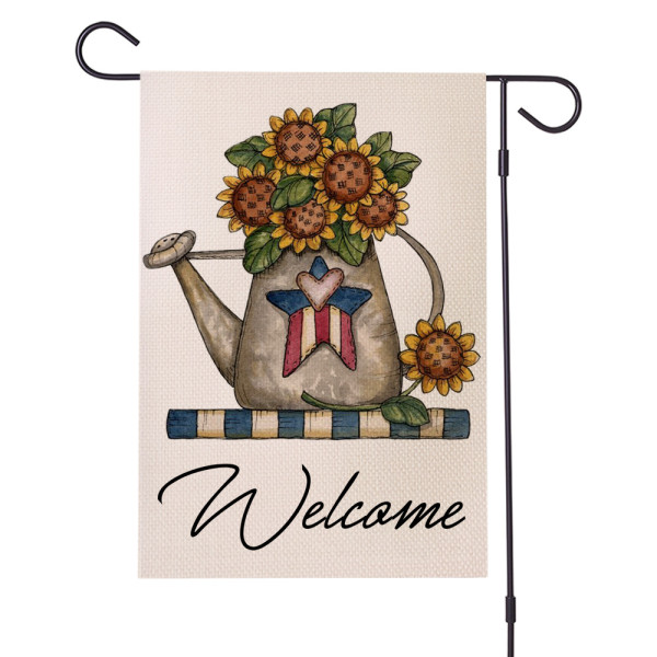 Waterproof thick linen Thanksgiving banner custom logo holiday garden printer flag