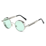 92714 Superhot Eyewear Retro Vintage Round Metal Steampunk Sunglasses