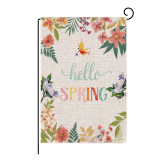 Hot sale spring linen garden flag custom logo double side printing yard flag banners