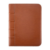 Fashion Leather Business Folder Portfolio Bag A4 Brown File Folder Organizer Full Zipper Closure Padfolio