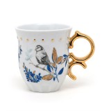 Best Selling Ceramic Coffee Mug Porcelain Everyday Mug with golden handle for gift