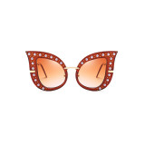 61419 Superhot Eyewear Fashion Luxury Sun glasses Pearl Women Cat Eye Sunglasses