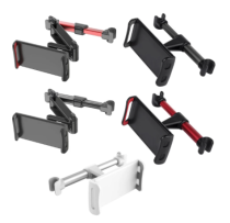 Car Rear Pillow Mobile Phone Holder Telescopic 360 Degree Rotating Universal Bracket Back Seat Headrest Mount Stand for Tablet C