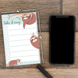 Funny Sloth Small to Do List Notepad Sticky Notes Kawaii Memo Pads Custom Sticky Notepad Stationery