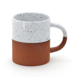 High quality 10oz creative ceramic tea coffee mug cup with two-color handle
