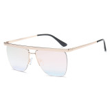 61016 Men Women Brand Designer Sun glasses Flat Top Rimless Gradient Shades Fashion half frame Sunglasses