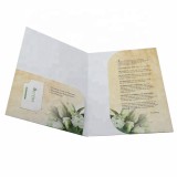 A4 size two pockets file 300GSM white card holder kraft paper folder custom