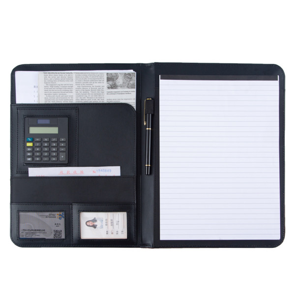 Travel Luxury Metal Full Grain Stiched Leather Junior Portfolio Padfolio With Notepaper