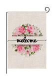 Hot sale spring linen garden flag custom logo double side printing yard flag banners
