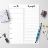 Meal Planning Notepad Custom Weekly Menu Planner Tear-Off Shopping List Fridge Magnet Meals Grocery Memo Pad