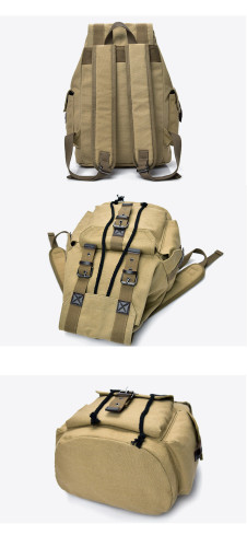 Mens women durable customize logo rucksack vintage canvas  laptop backpack  leisure school  backpack