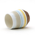 ceramic multicolor line luxury pure white tea sets 6oz Coffee Cup