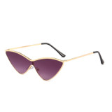 10529 Superhot Eyewear Fashion Women Sun glasses Pointed Tinted Metal Cat Eye Sunglasses