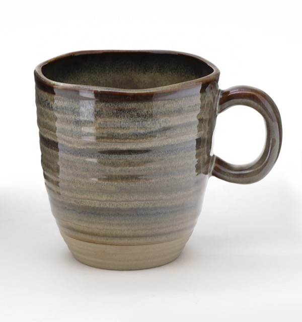 Brown colored ceramic mug vintage mugs with custom