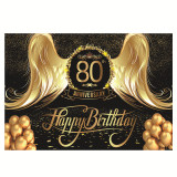New custom screen printing polyester hanging flag happy birthday party decoration flag banner