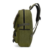 Cross-border foreign trade men's  student military green outdoor canvas backpack