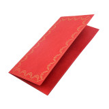 Wholesale Wedding Invitation Mini Size Custom Gold Foil Logo Red Color Paper Folders with Two Pockets