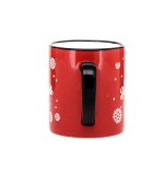 Popular Top Grade Cheap Ceramic Red Christmas Coffee Mug silk print with handpaint