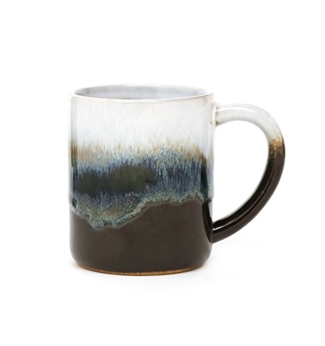 Ceramic 3D White Black Mug Ceramic Coffee Milk Mug with 3d reactive glaze