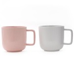 Nordic style Mugs Morandi line custom mug Ceramic tall coffee mug 16Oz