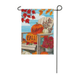 Autumn pumpkin print Thanksgiving garden flag custom double side camping garden banner